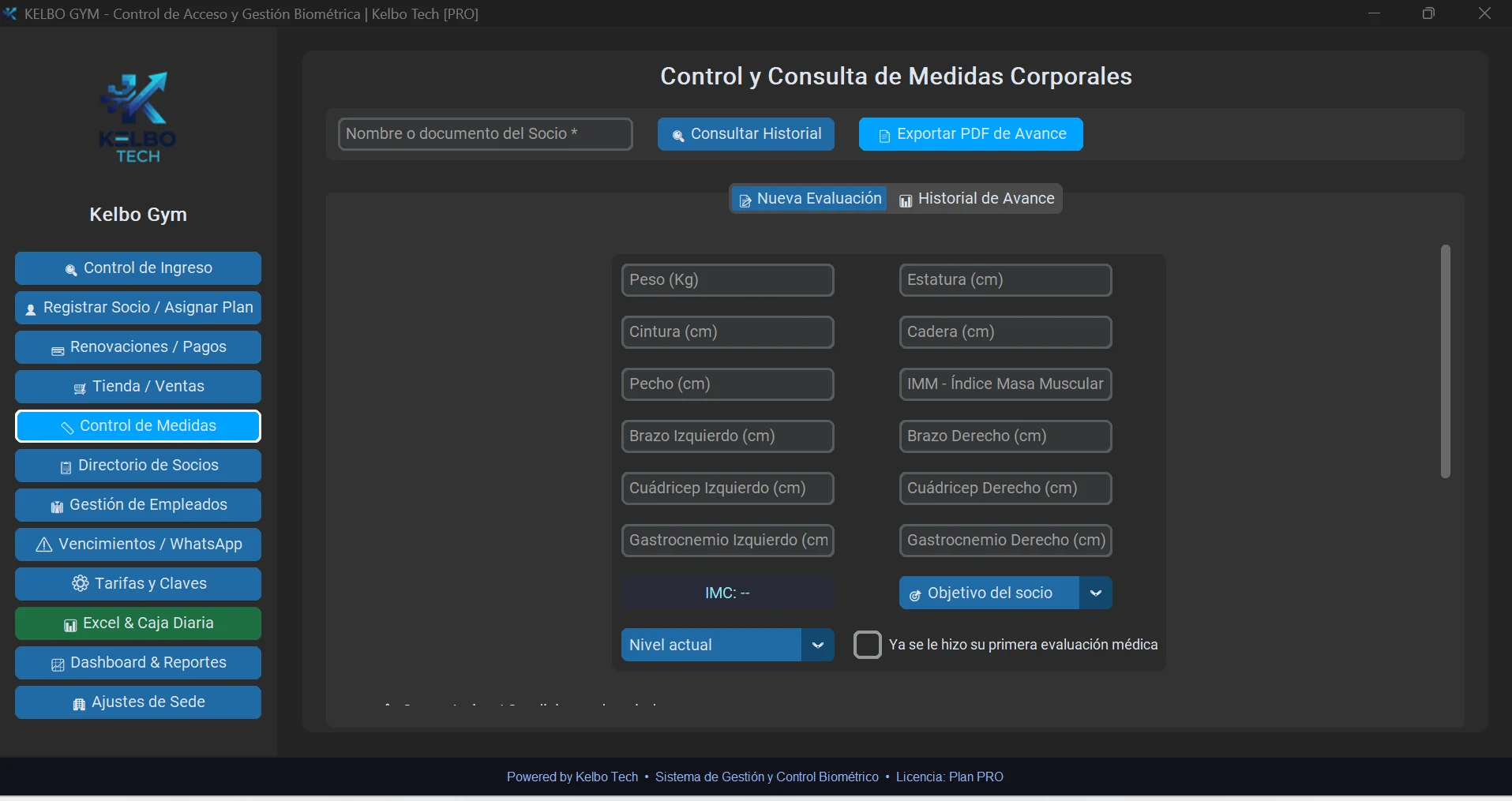 Kelbo Gym: control de medidas corporales de los socios